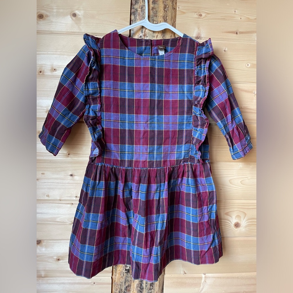 Plaid Ruffle Kids Dress